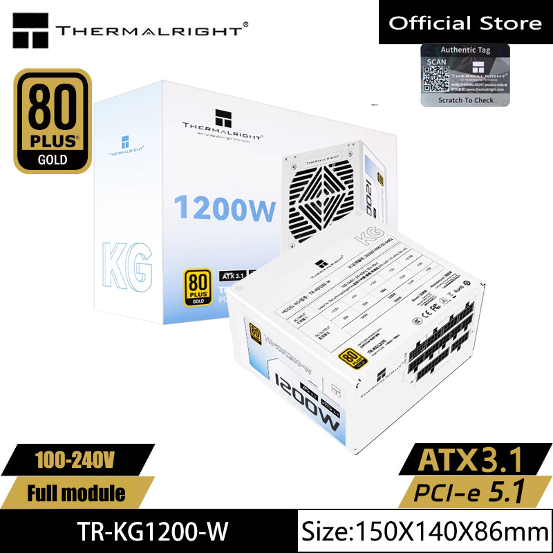 1000W White Modular Power Supply - Thermalright TR-KG1200-W/1000-W Beyaz Altın madalyalı tam