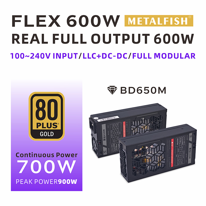 Flex Atx Power Supply 600W 1U - METALFISH Flex 600W Modüler Güç Kaynağı